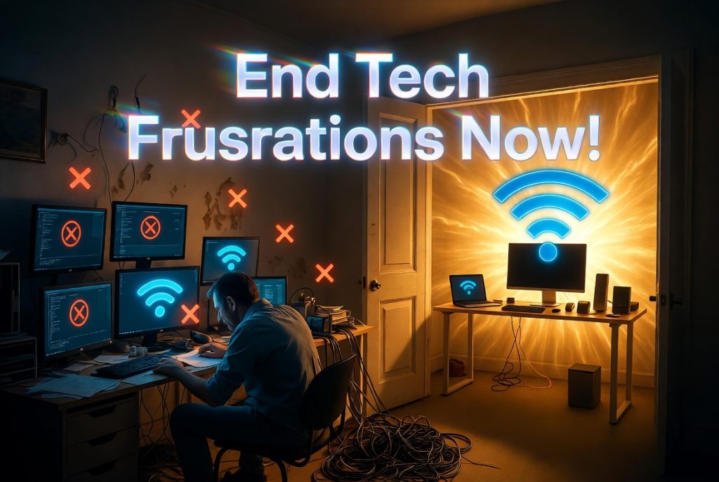 From Setup to Support: How Reliable Tech Makes Everyday Life Easier Professional Tech Setup And Support Frustration